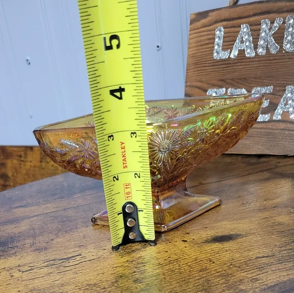 Vintage Indiana Amber carnival glass candy dish - Picture 8 of 8